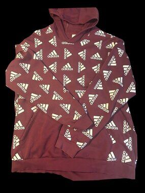 Mens Burgandy Adidas Hoodie 2xl